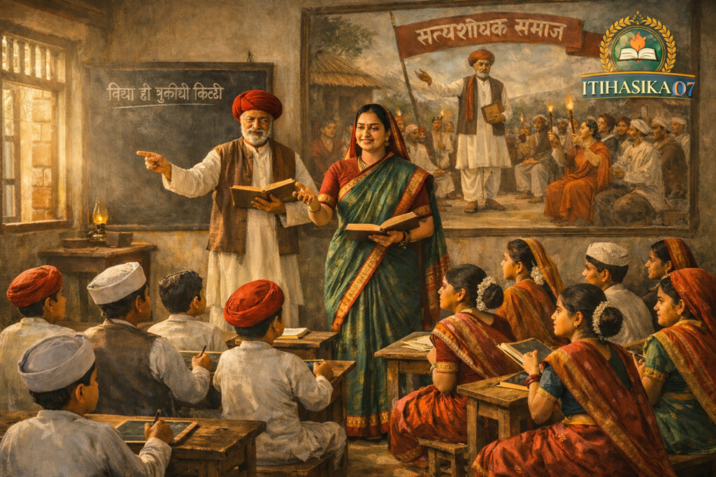 सत्यशोधक समाज’ म्हणजे 'सत्याचा शोध घेणारा समाज – AI generated illustration”
