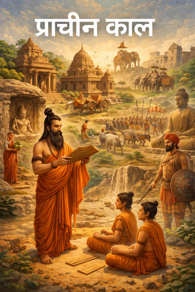 शोध  आणि भारत उभारणीच्या काळाची झलक - AI generated illustration. 