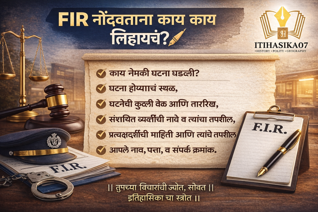 FIR नोंदवताना काय काय लिहायचं – AI generated illustration.