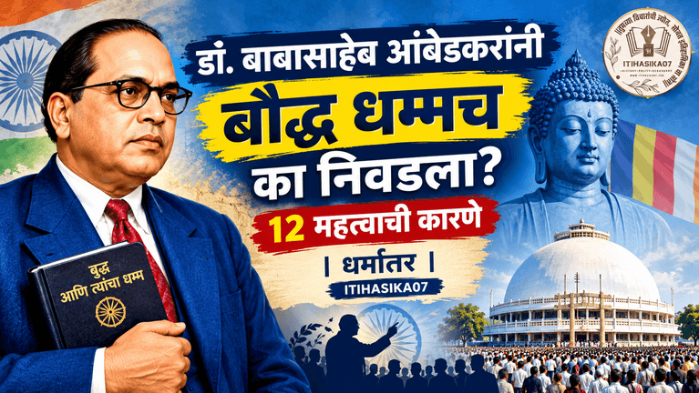 डॉ. बाबासाहेब आंबेडकर आणि नागपूर दीक्षाभूमी येथील १४ ऑक्टोबर १९५६ च्या बौद्ध धम्म धर्मांतराचा ऐतिहासिक संदर्भ – AI generated illustration